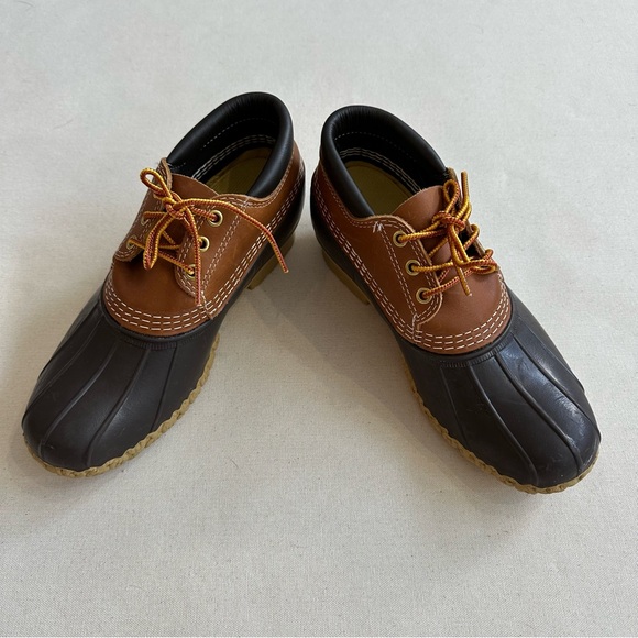 Vintage LL Bean Low Bean Boots Leather Rubber 3 Eye Insulated Size 7 - Picture 2 of 8